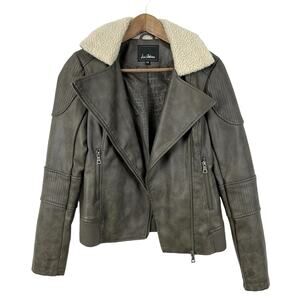 Sam Edelman Moto‎ Jacket Womens XSmall Sherpa Grunge Biker Hipster Rocker
